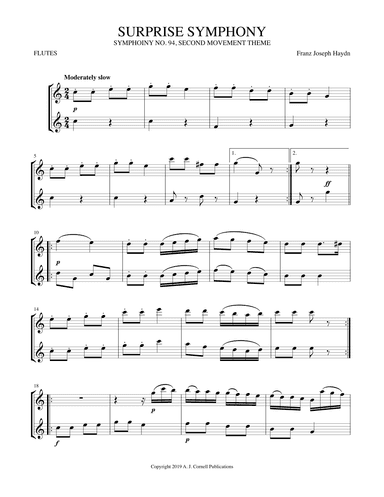 Surprise Symphony (Symphony No. 94, Second Movement Theme) (arr. Mark Phillips)