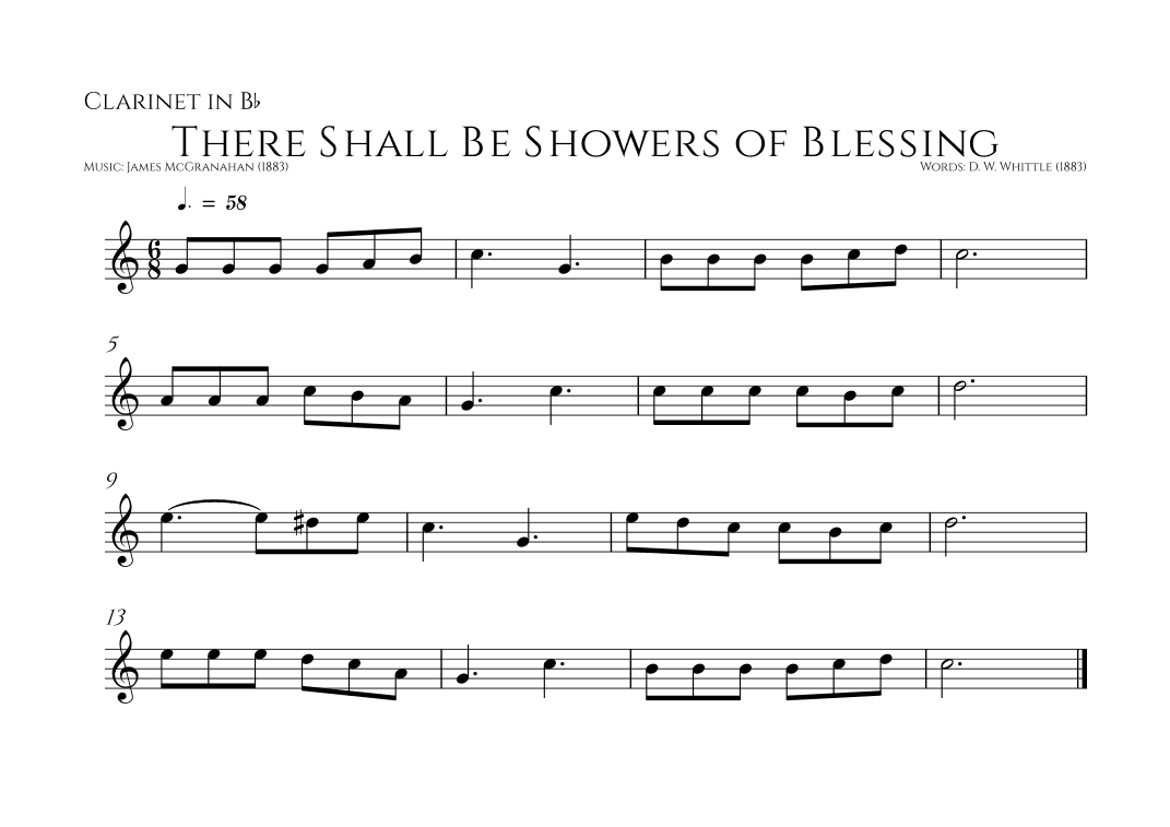 There Shall Be Showers of Blessing (arr. Music: James McGranahan (1883))