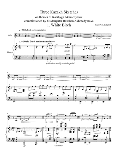 Three Kazakh Sketches for violin & piano, op. 17