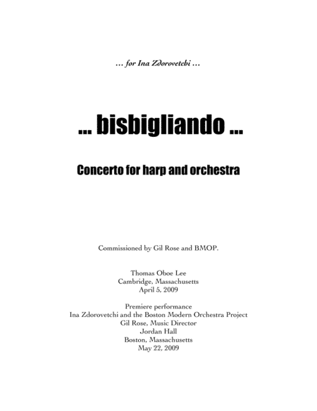 ... bisbigliando ... (2009) for harp solo and orchestra