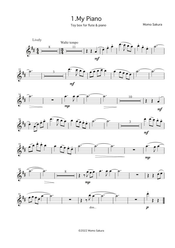 1. My Piano ~Toy Box for Flute and Piano~