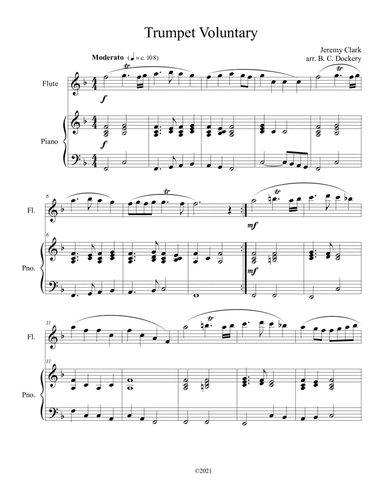 Trumpet Voluntary (Flute Solo) with piano accompaniment (arr. B. C. Dockery)