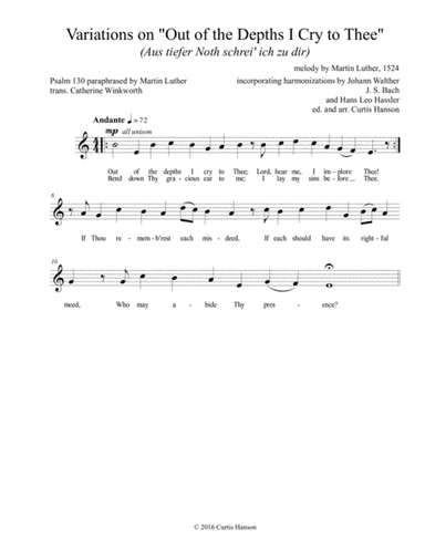 Out of the Depths I Cry to Thee (SATB) (arr. Curtis Hanson)