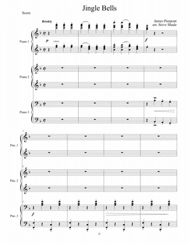 Jingle Bells, for Three Pianos (arr. Steve Shade)