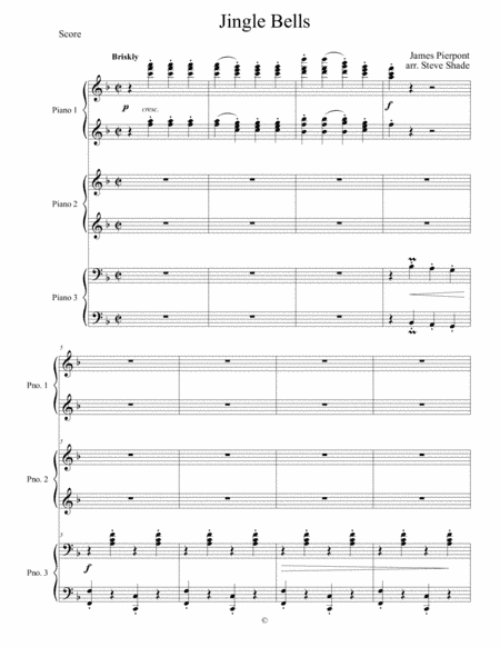 Jingle Bells, for Three Pianos (arr. Steve Shade)
