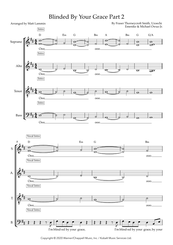 Blinded By Your Grace Part 2 (arr. Matt Lammin)
