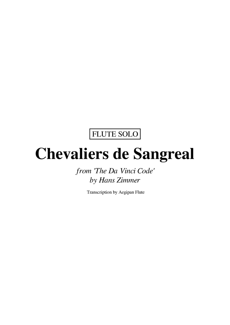 Chevalier De Sangreal (arr. Aegipan Flute)