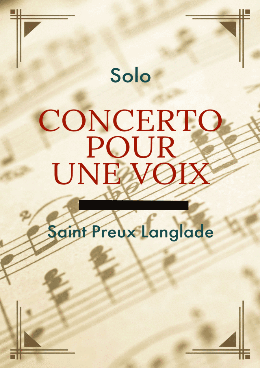 Concerto Pour Une Voix (arr. Dico)