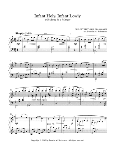 Infant Holy, Infant Lowly with Away in a Manger - Piano Solo (arr. Pamela M. Robertson)