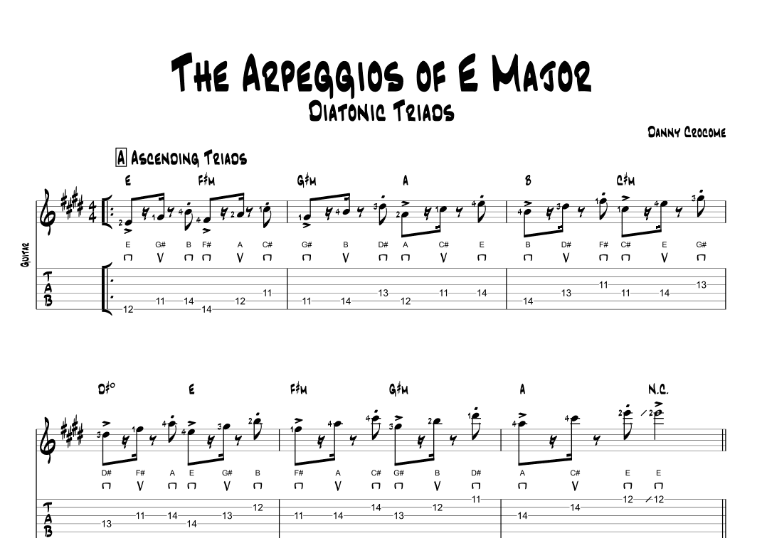 The Arpeggios of E Major (Diatonic Triads)