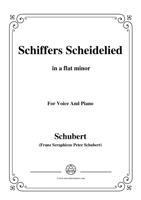 Schubert-Schiffers Scheidelied,in a flat minor,for Voice and Piano (arr. MSM)