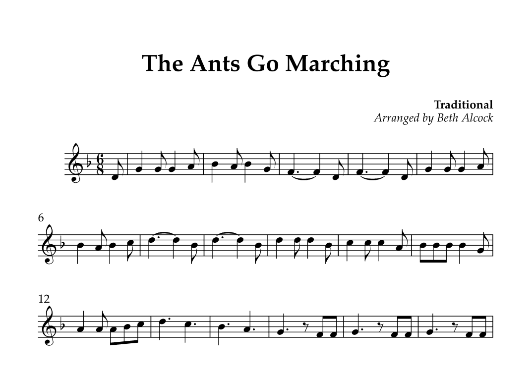 The Ants Go Marching - easy violin (arr. Beth Alcock)