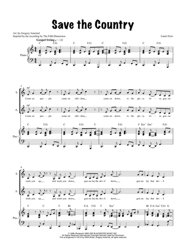 Save The Country (arr. Gregory Amerind)