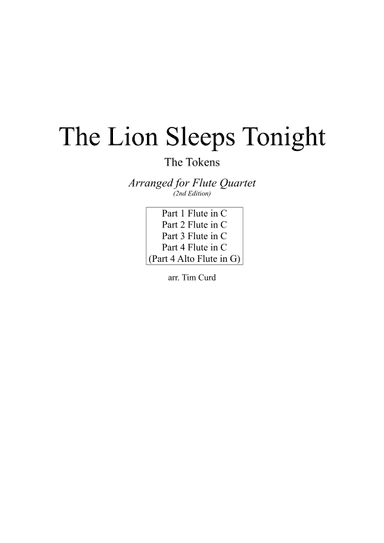 The Lion Sleeps Tonight (arr. Tim Curd)