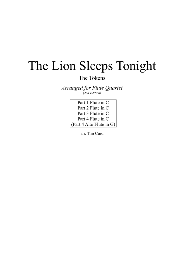 The Lion Sleeps Tonight (arr. Tim Curd)