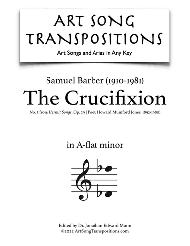 The Crucifixion, Op. 29, No. 5 (arr. ArtSongTranspositions.com)