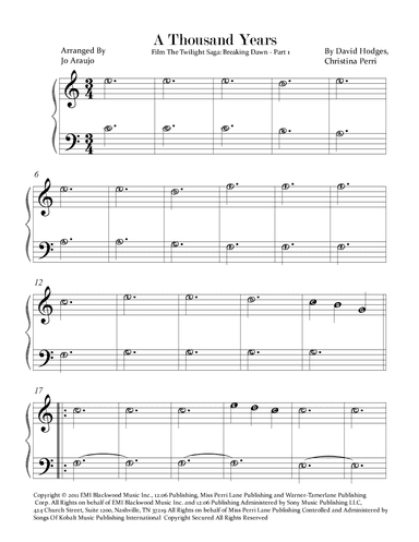 A Thousand Years (arr. Jo Araujo)
