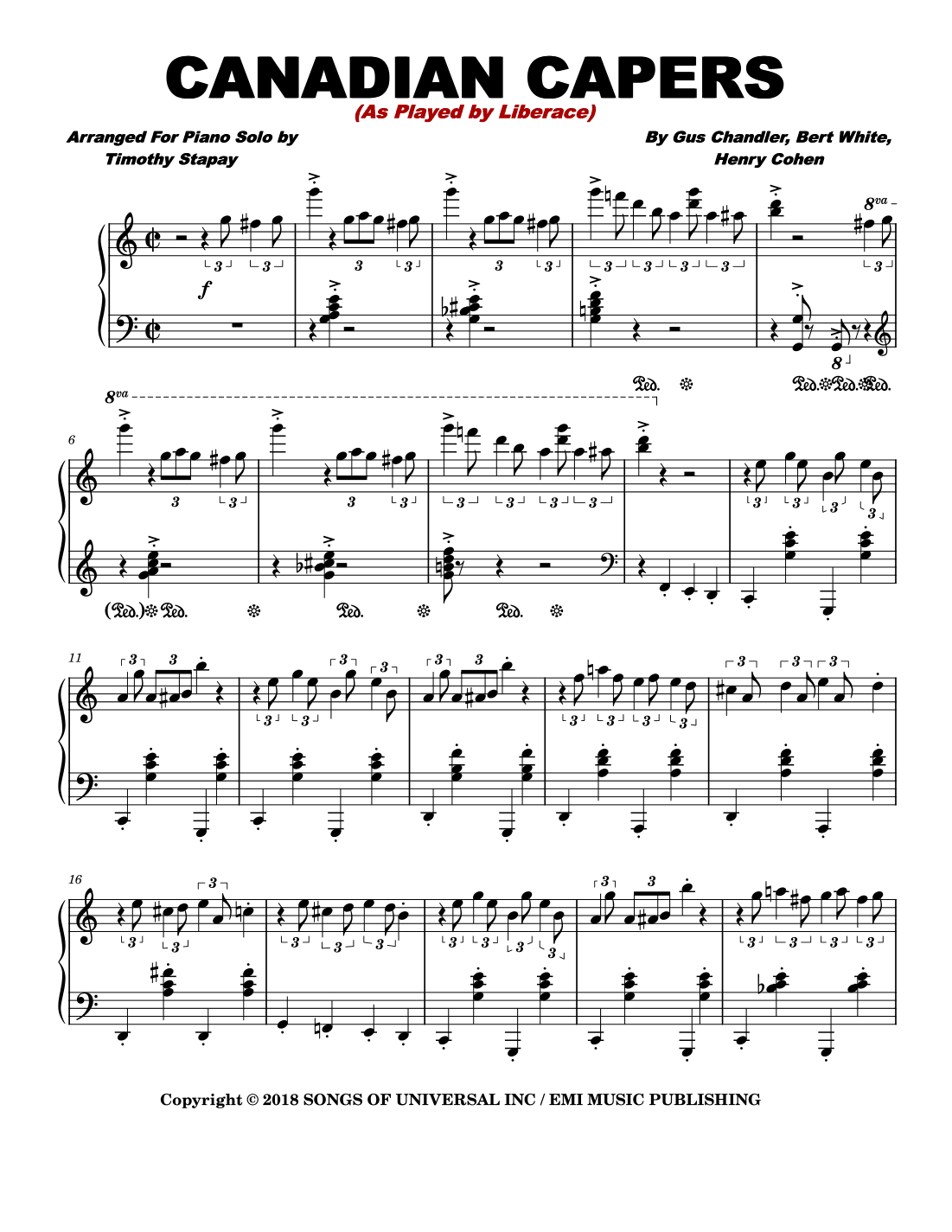 Canadian Capers (arr. Timothy Stapay/Liberace)