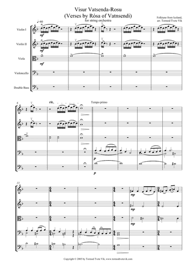 Visur Vatsenda-Rosu (Verses by Rósa of Vatnsendi) (arr. Tormod Tvete Vik)