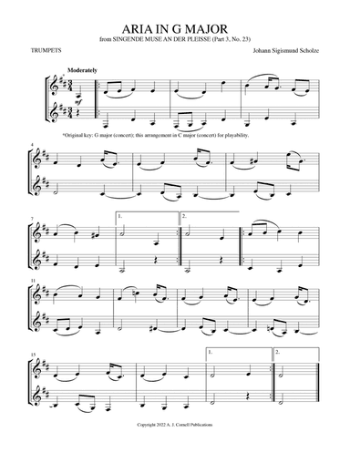 Aria in G Major (from Singende Muse an der Pleisse) (arr. Mark Phillips)