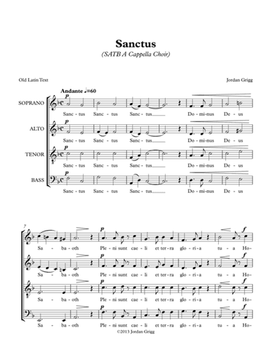 Sanctus (SATB A Cappella Choir)