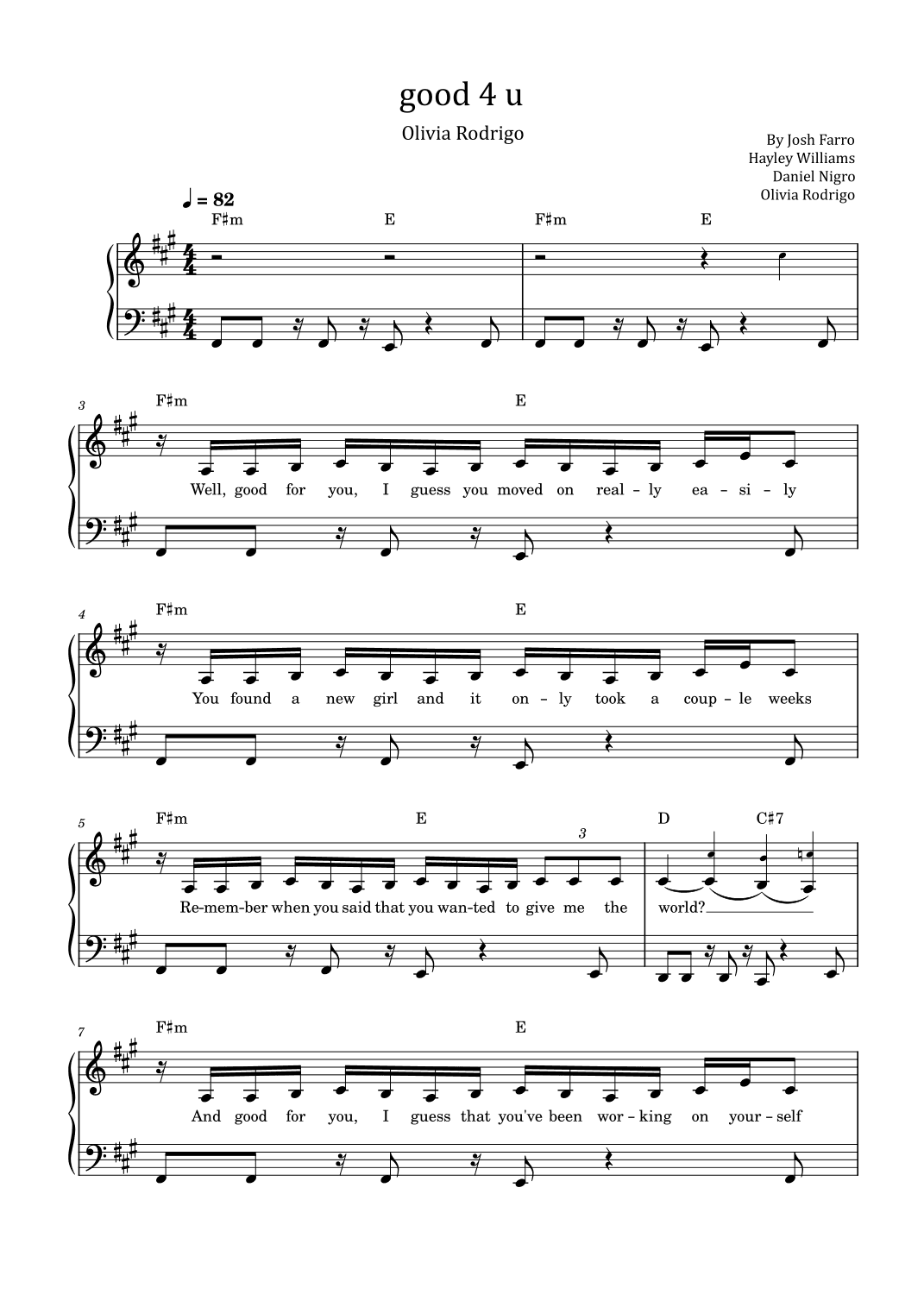 Good 4 U (arr. poon)