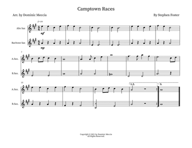 Camptown Races- Alto Sax and Bari Sax Duet (arr. Dominic Meccia)