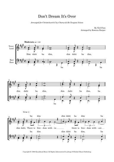 Don't Dream It's Over (arr. Rowena Harper)