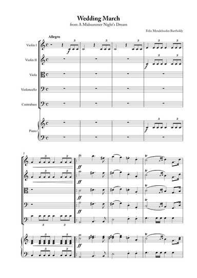 Wedding March - Short Version (arr. Karen Gueiros)