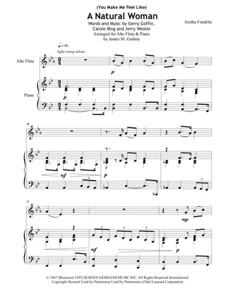 (You Make Me Feel Like) A Natural Woman (arr. James M. Guthrie, ASCAP)