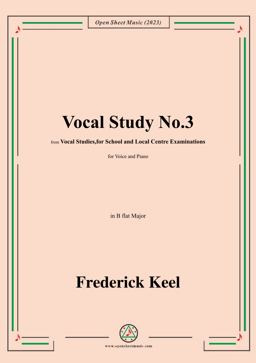 Keel-Vocal Study No.3,in B flat Major (arr. OSM Press)