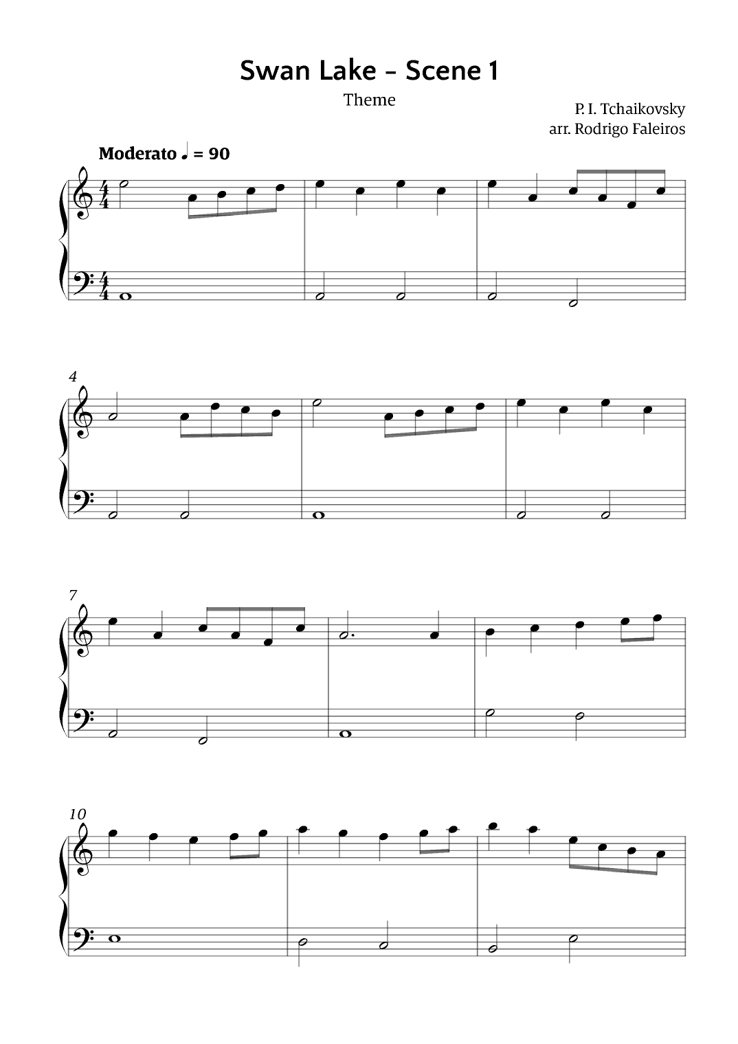 Swan Lake theme Scene 1 (arr. Rodrigo Faleiros)