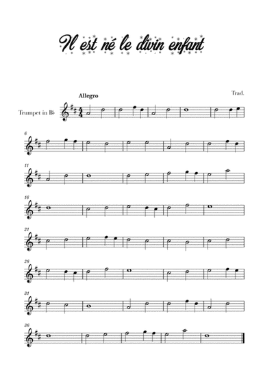 Il est né le divin enfant (for Trumpet) (arr. Cadenza Editions)