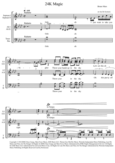 24k Magic (arr. Jan De Koninck)