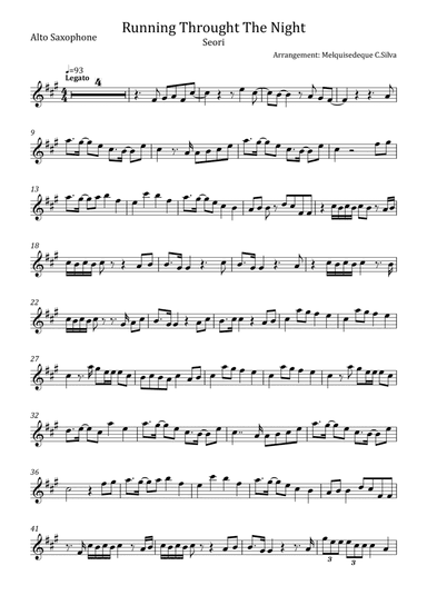 Running Through The Night (arr. Melquisedeque C.Silva)