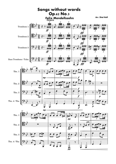 Songs without words Op.62 No.3 (arr. shof405)