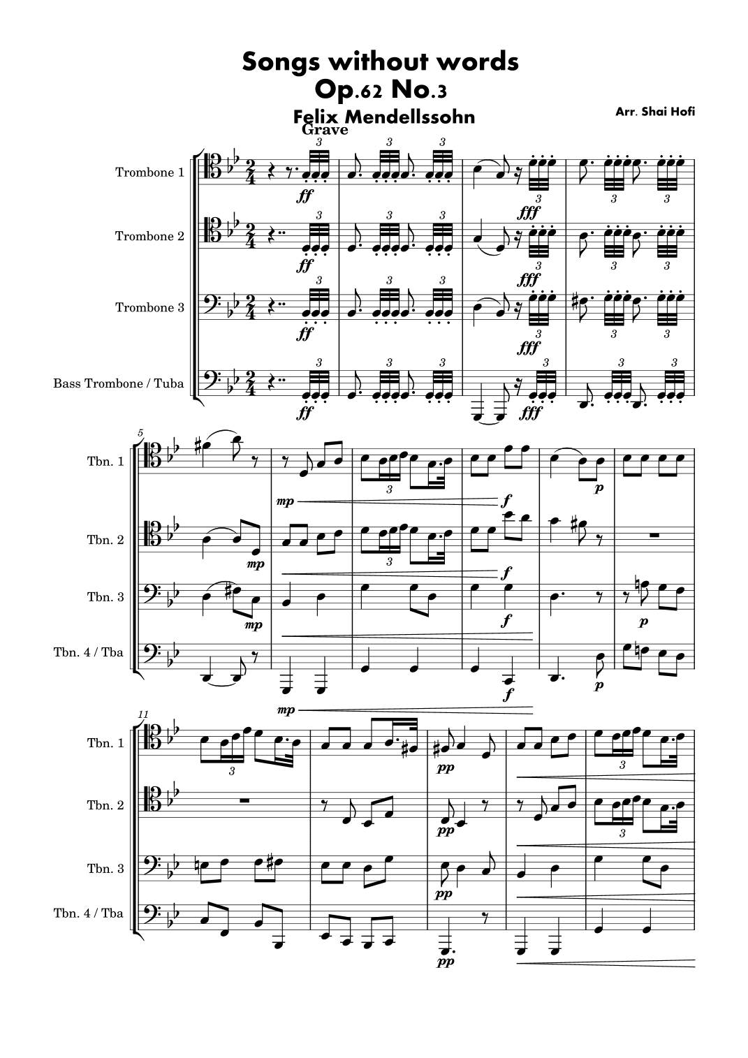 Songs without words Op.62 No.3 (arr. shof405)