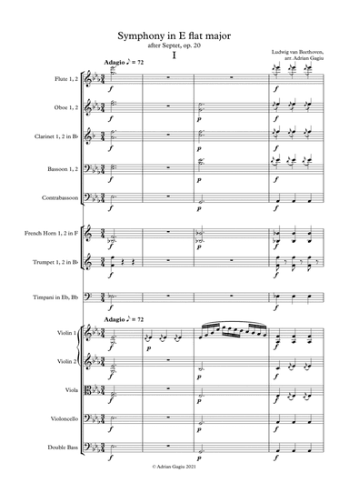 Symphony in E flat major, after Beethoven's Septet (arr. Adrian Gagiu)