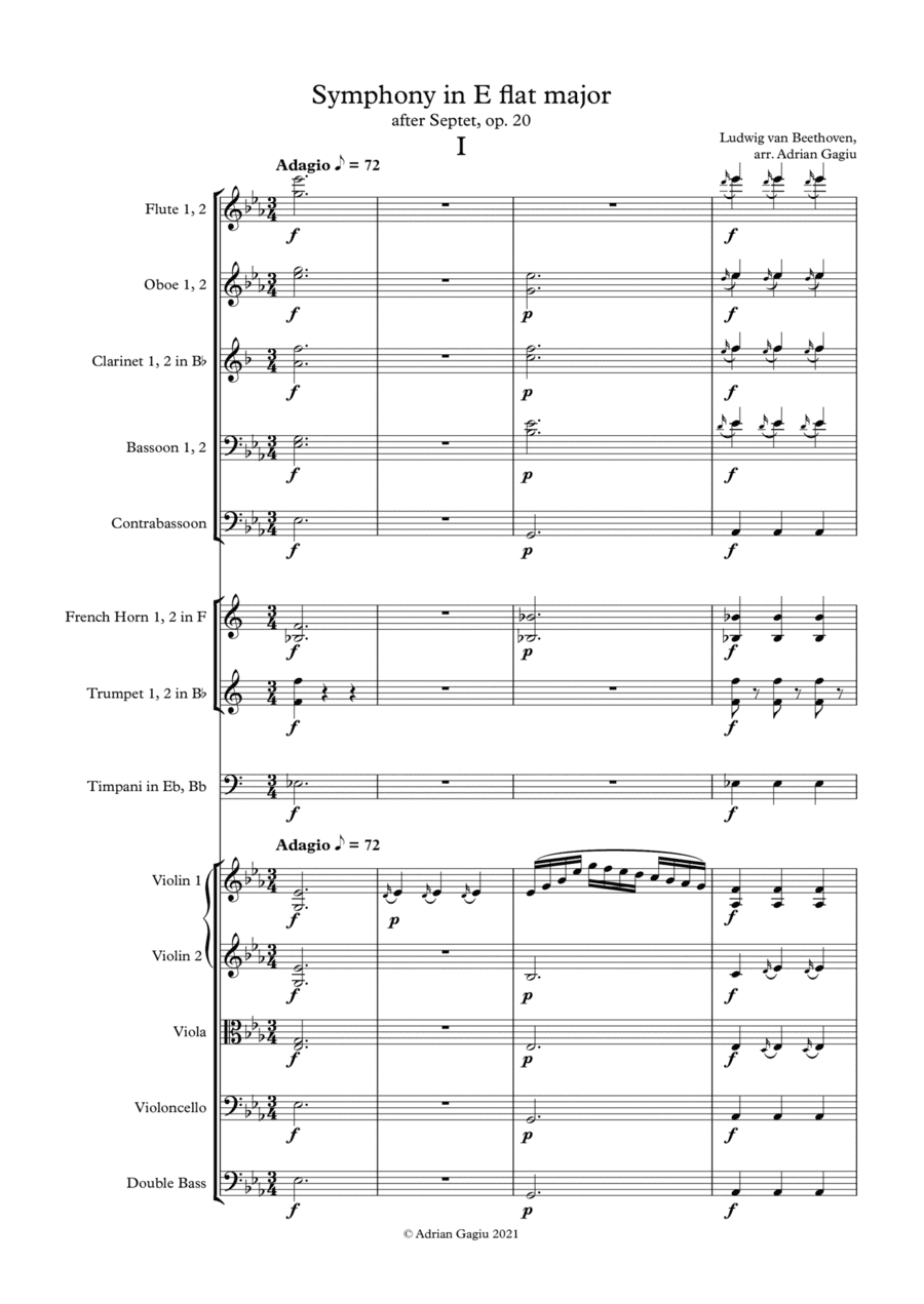 Symphony in E flat major, after Beethoven's Septet (arr. Adrian Gagiu)