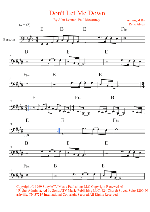 Don't Let Me Down (arr. Rene Alves)