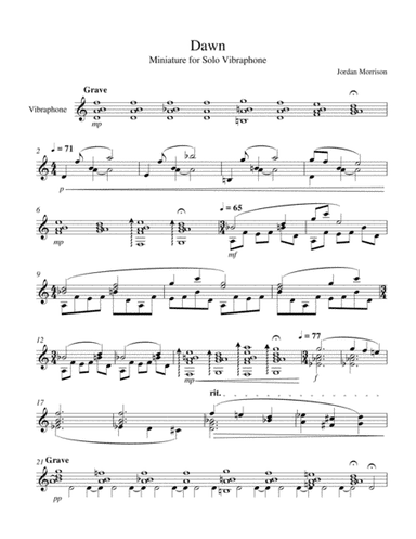 Dawn - Miniature for Solo Vibraphone