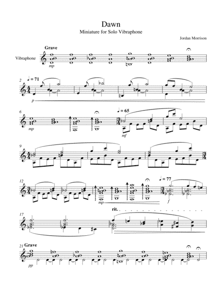 Dawn - Miniature for Solo Vibraphone