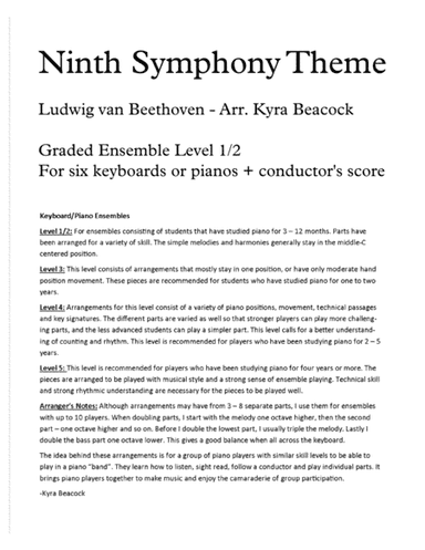 Ninth Symphony Theme (arr. Kyra Beacock)