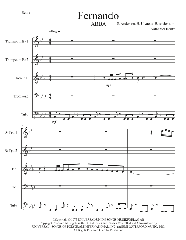 Fernando (arr. Nathaniel Hontz)