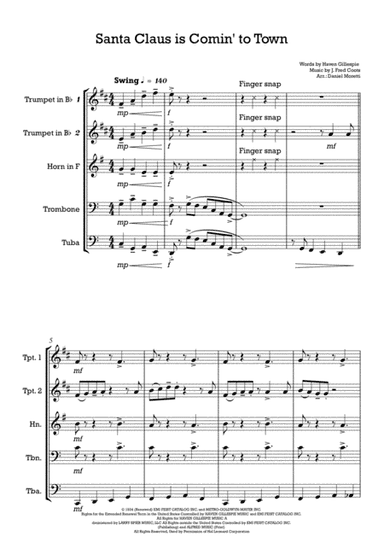 Santa Claus Is Comin' To Town (arr. Daniel Moretti)