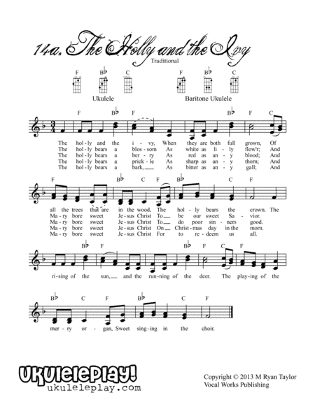 The Holly and the Ivy : Duet with Chord Indications (arr. M. Ryan Taylor)