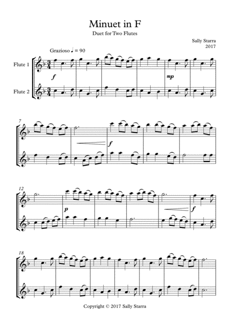 Minuet in F major - Flute Duet