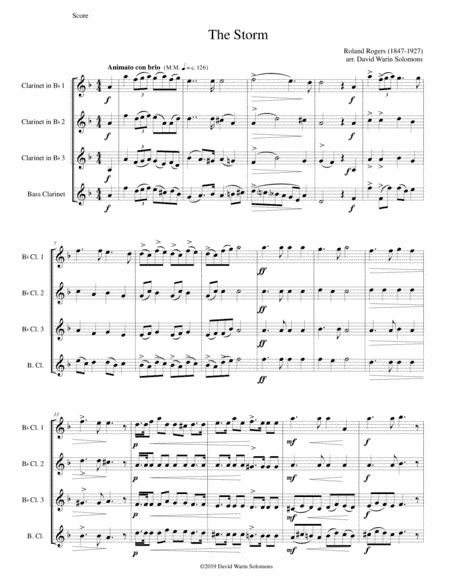The Storm arranged for clarinet quartet (arr. David Warin Solomons)
