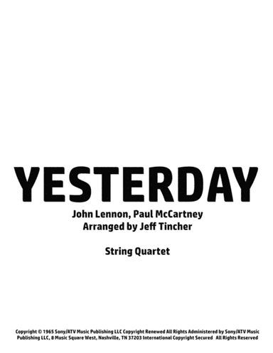 Yesterday (arr. Jeff Tincher)