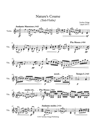 Nature's Course (Solo Violin)